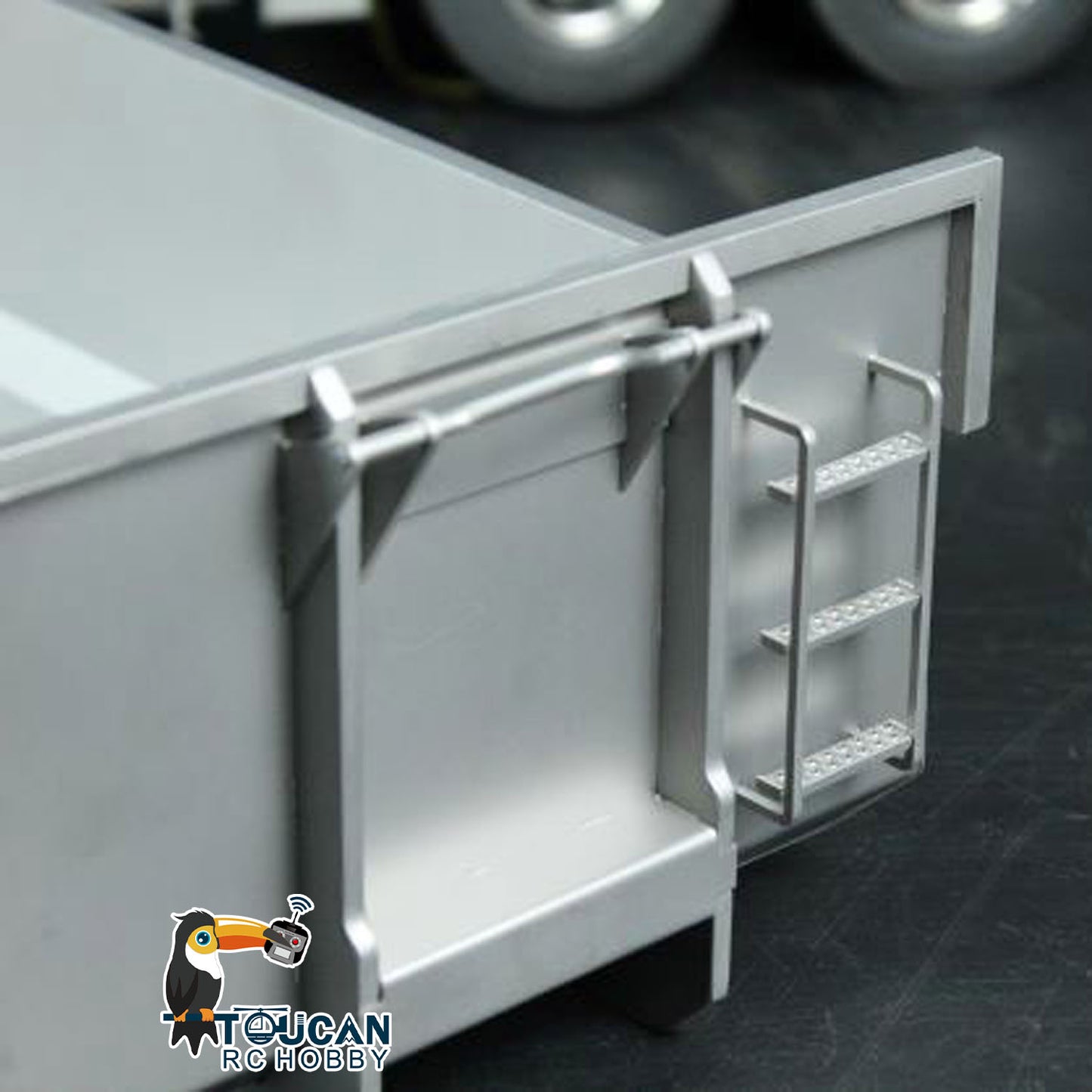 Metal U-shaped Short Bucket for 1/14 10x10 8x8 RC Roll On/Off Hydraulic Dumper Truck