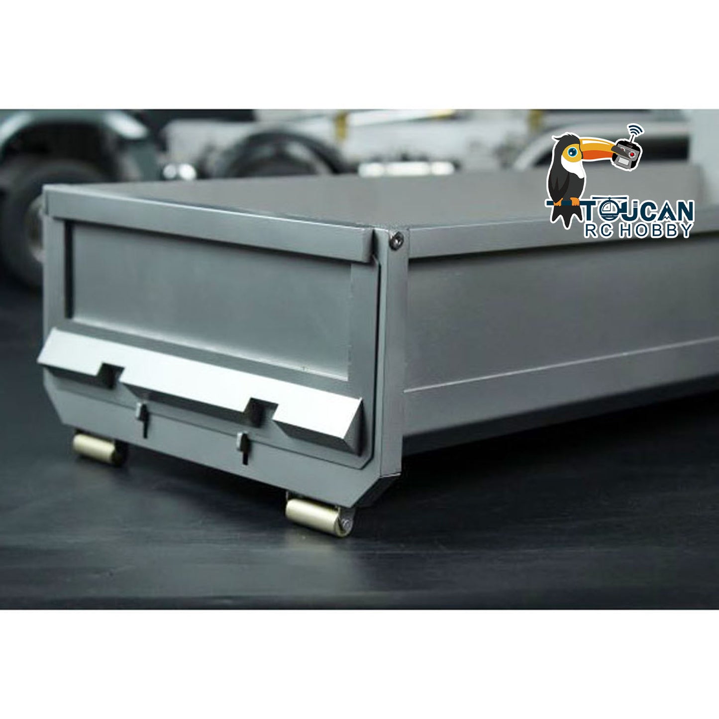 Metal U-shaped Short Bucket for 1/14 10x10 8x8 RC Roll On/Off Hydraulic Dumper Truck