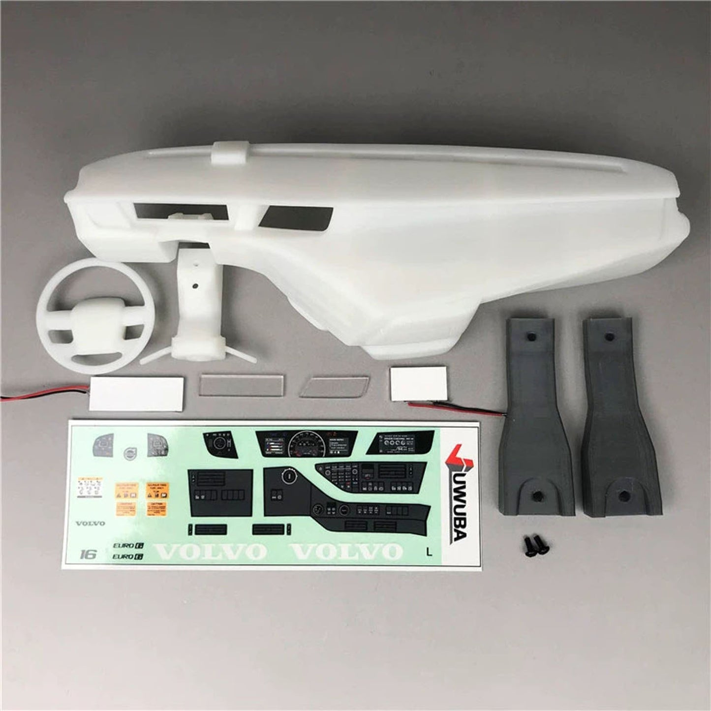 Plastic Steering Wheel Dashboard Lights for 1/14 TAMIYA FH16 750 56360 RC Truck