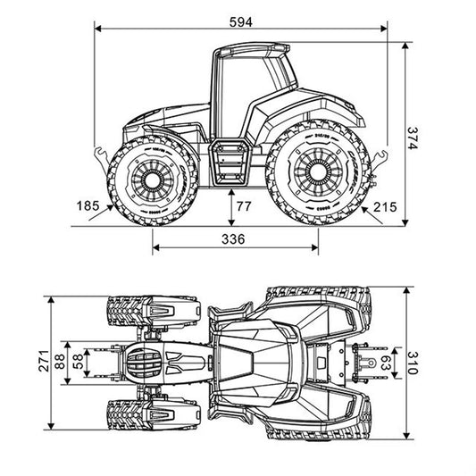 CROSSRC 1/8 RC Tractor TL4 Iron Bull Remote Control Model Car Light Motor 2Speed