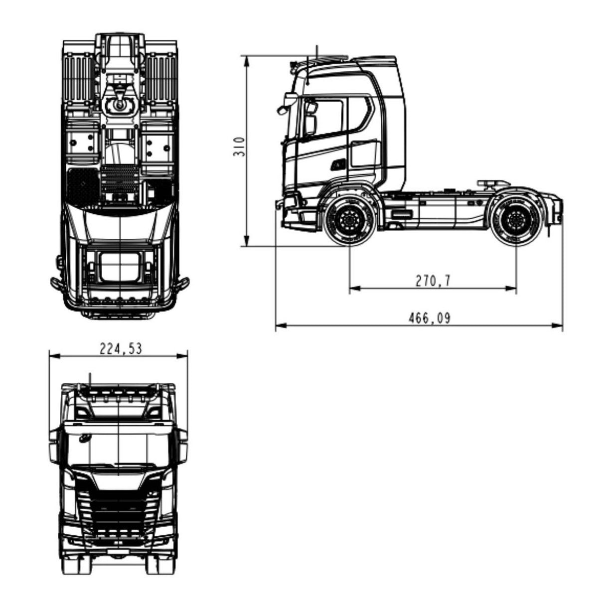 MD 2Speed 1/14 4WD Metal Radio Control Tractor Truck 770S Differential Locks RC Lorry Car HobbyWing ESC Lights Sounds RTR Model