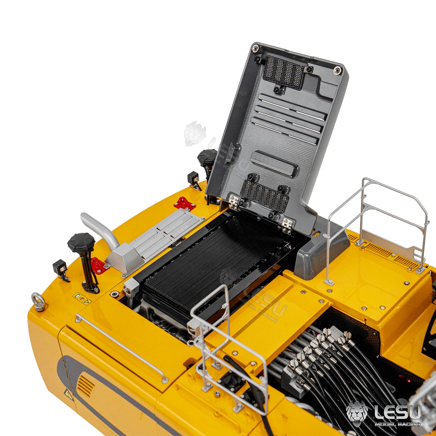 LESU 1/14 RC Hydraulic Excavator LR956 Metal 3 Arms Digger Model 4+3CH Valve Dual Pumps Light Flysky PL18EV LITE