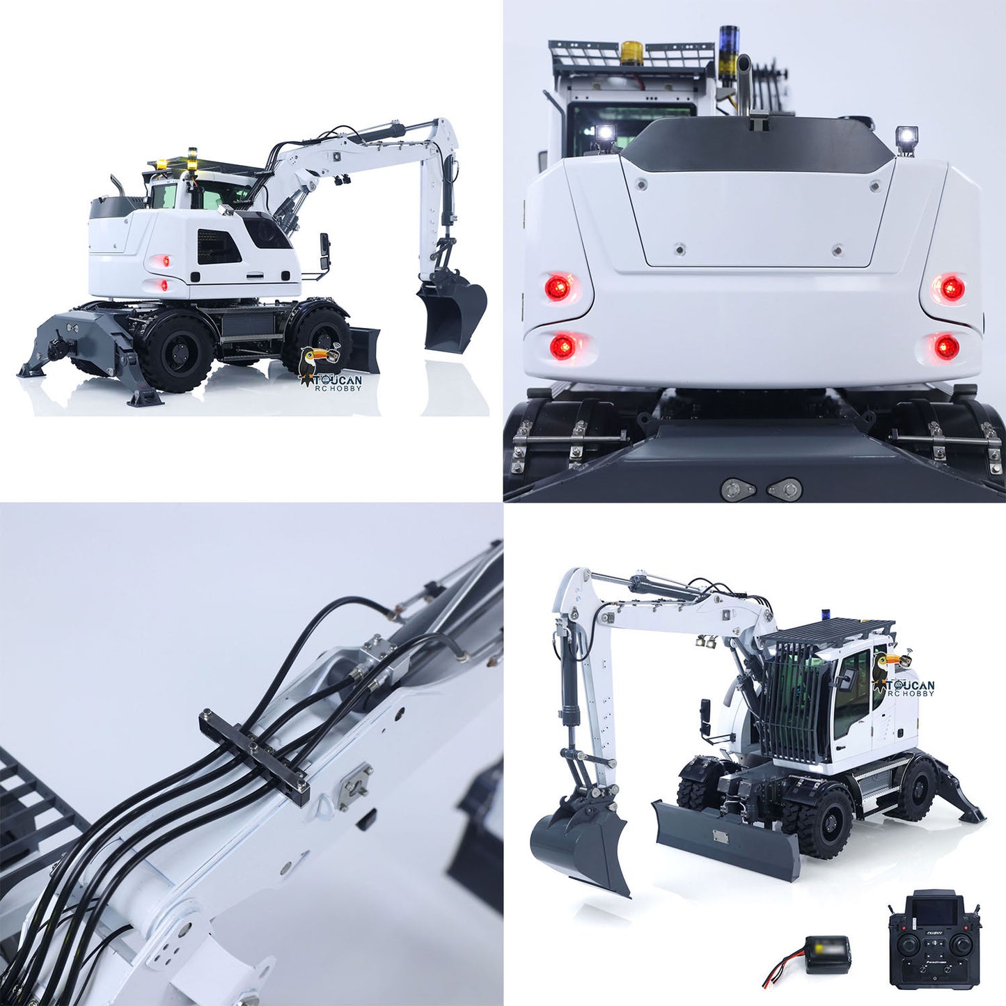 CUT 1/14 Scale 914 8-ways RC Hydraulic Wheeled Excavator