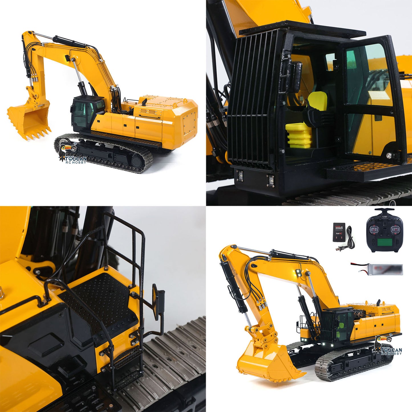 55KG Metal 1/14 RC Hydraulic Excavator 395F Digger Dual Pump RTR Heavy Machine Flysky ST8 Radio Battery 6CH Valve