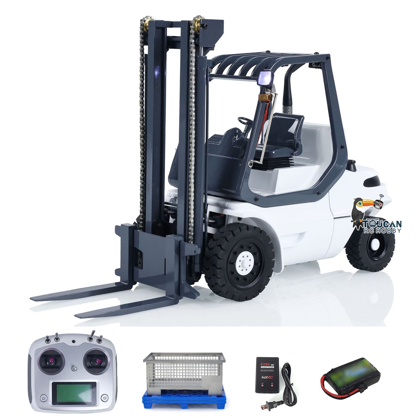 1/14 Hydraulic RC Forklift Wheeled Transfer Car Metal Construction Vehicles