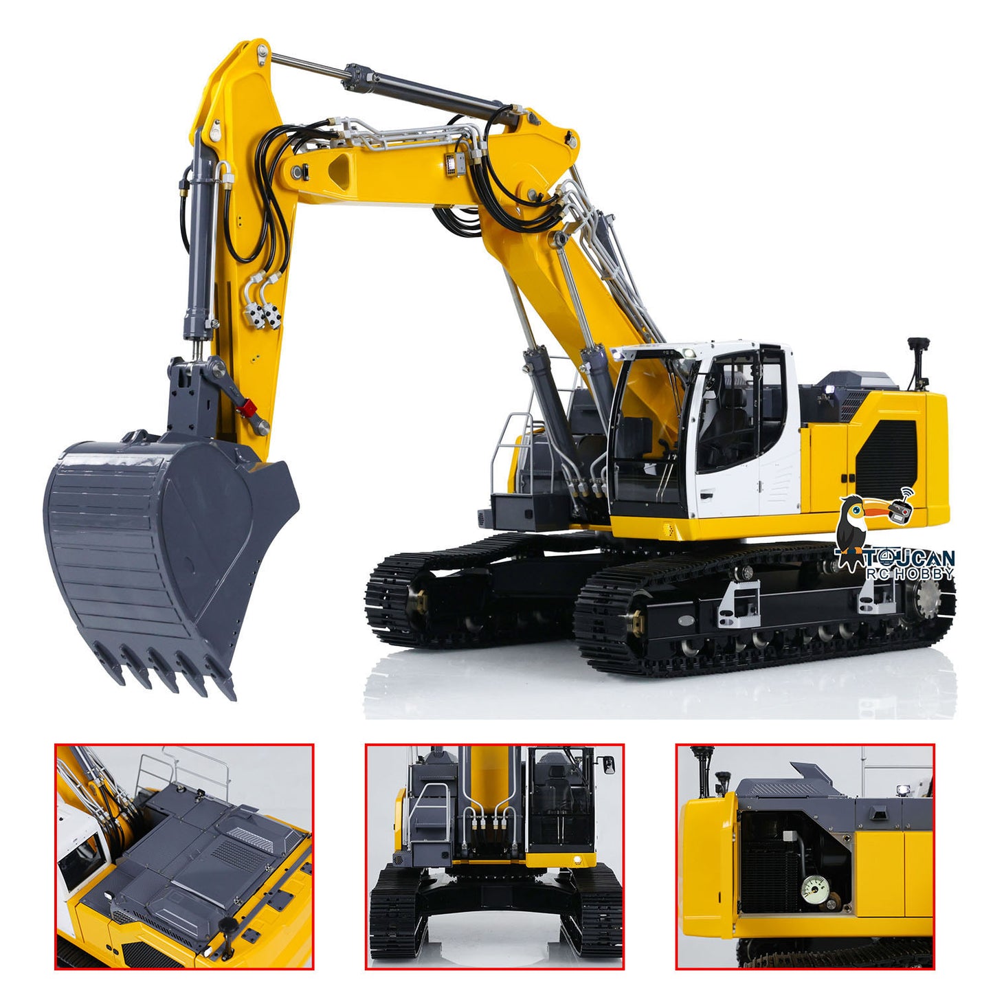 LESU 1/14 3-bras Aoue-LR945 RC Pelle hydraulique PNP Modèle Système d'éclairage