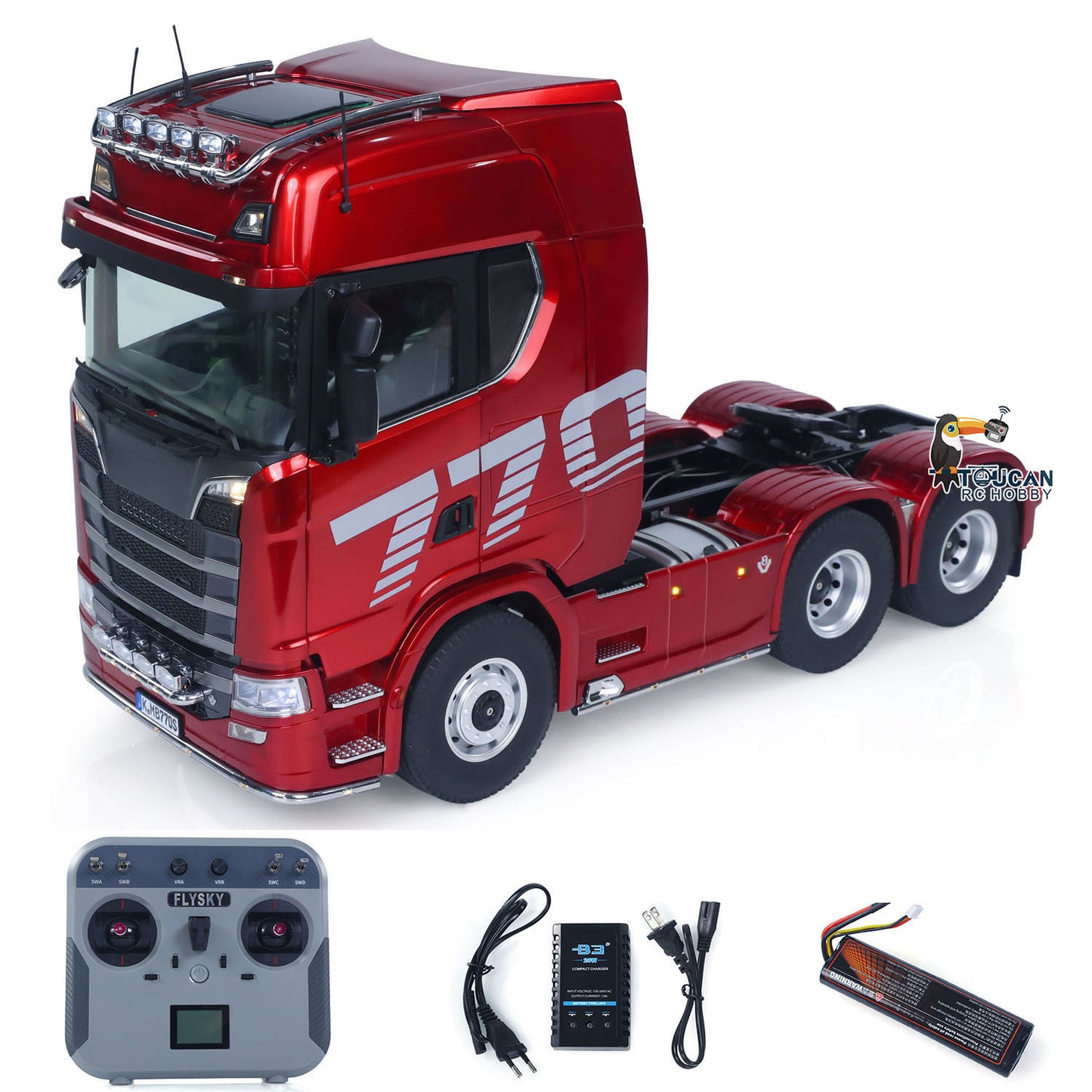 US STOCK KABOLITE 1/14 770S 100 RC Tractor Truck 6x6 Remote Control Lorry Car 2Speed Gearbox Differential Lock Battery Radio RTR Model