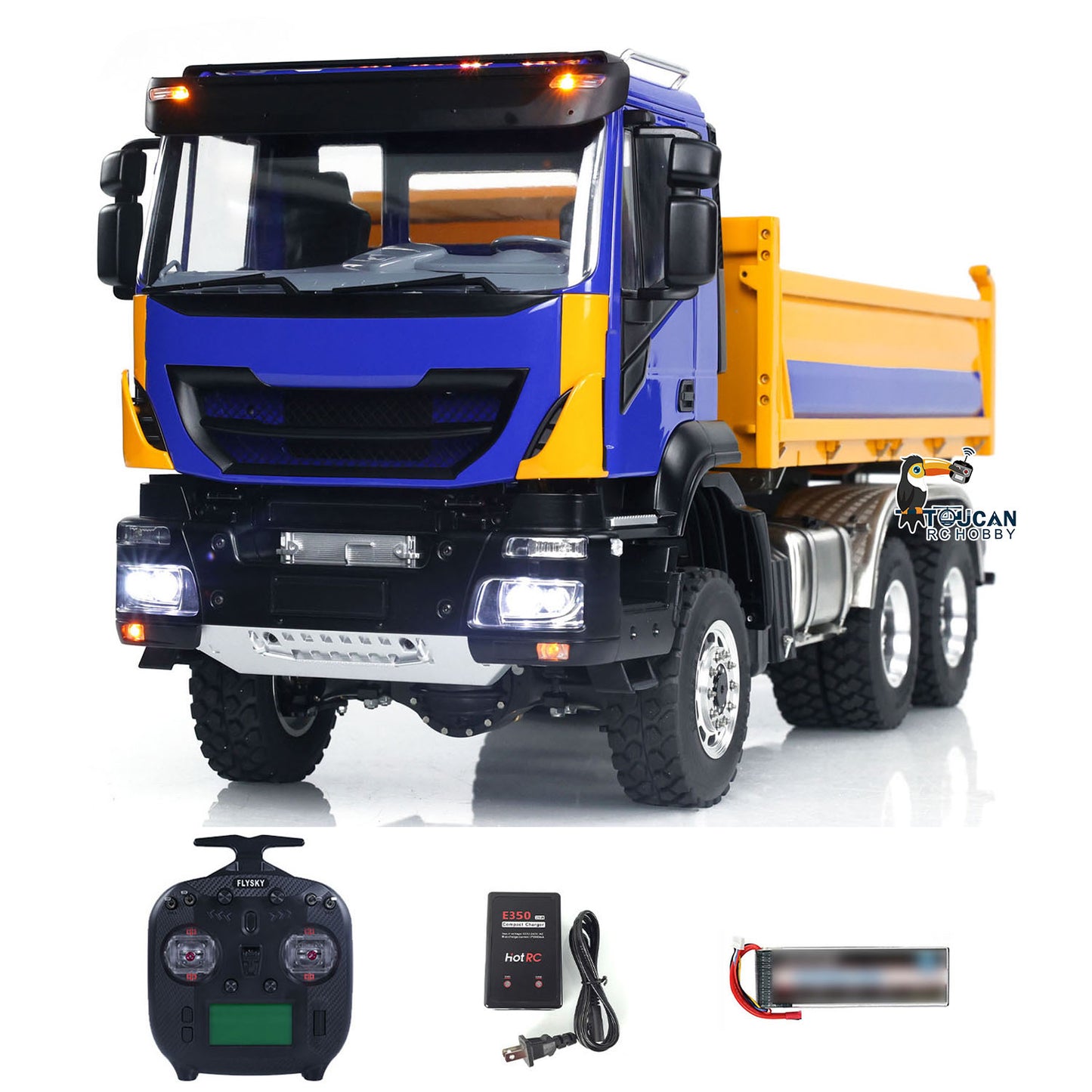 LESU 1/14 RC Camion à benne basculante hydraulique 3 voies Métal 6x6 Radio Control Tipper Car Model