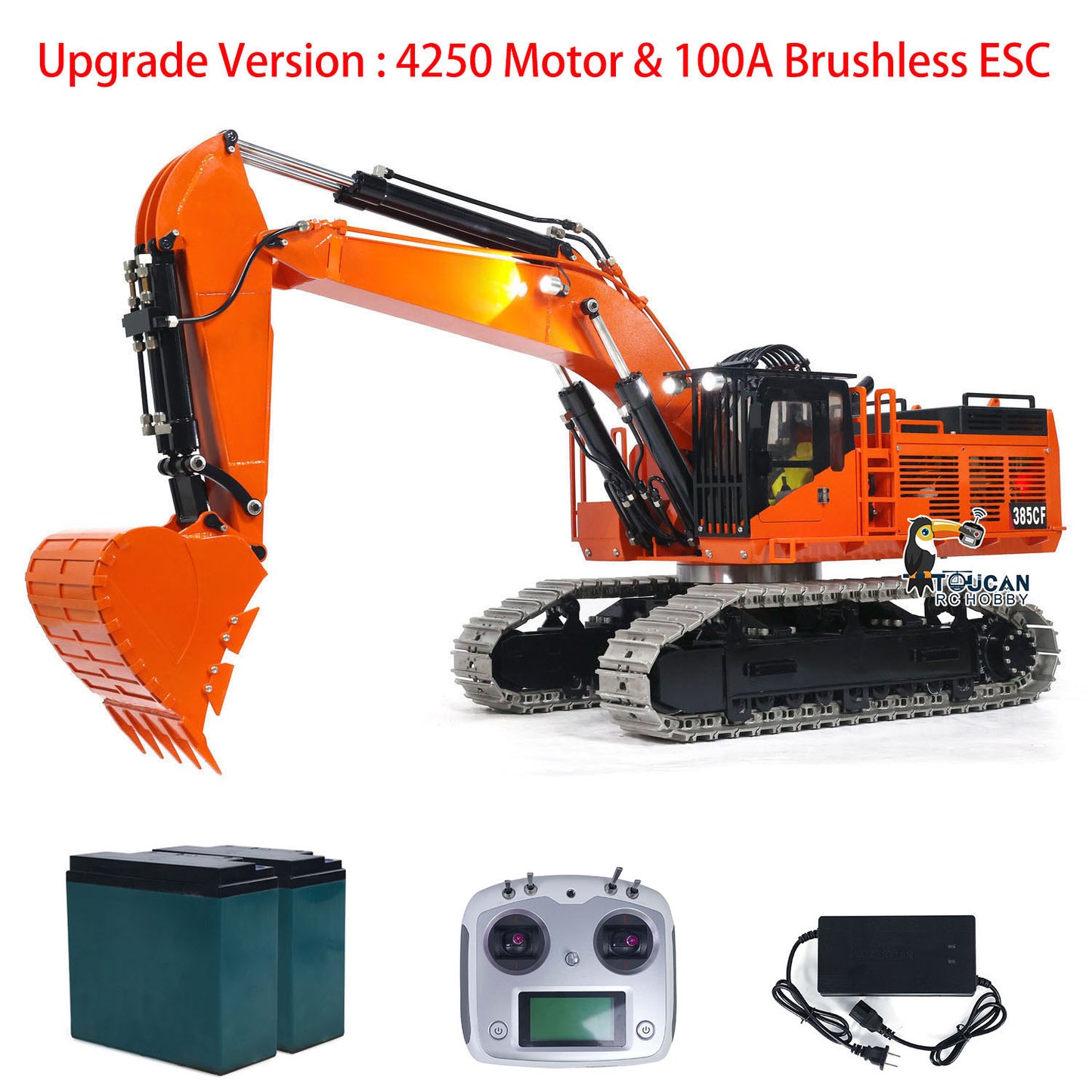 1/8 Giant Metal 385CF Heavy Duty RC Hydraulic Excavator I6S Controller