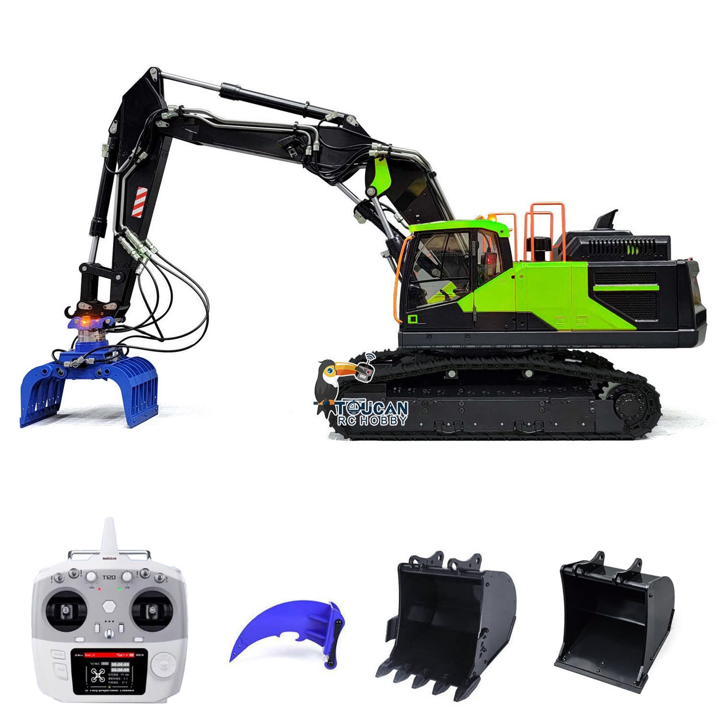 MTM 1/14 RC PNP EC380 3-Arms Metal Tracked Excavator Digger With Hydraulic Grab