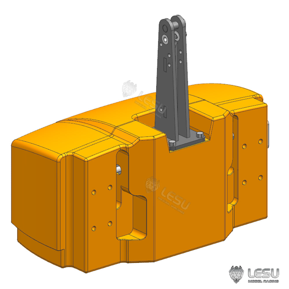 Pre-Order Aluminum Alloy & Brass Front Weight Increasing Module Rear Counterweight for LESU 1/14 Hydraulic RC Tractor AOUE 1050 Farm Truck DIY