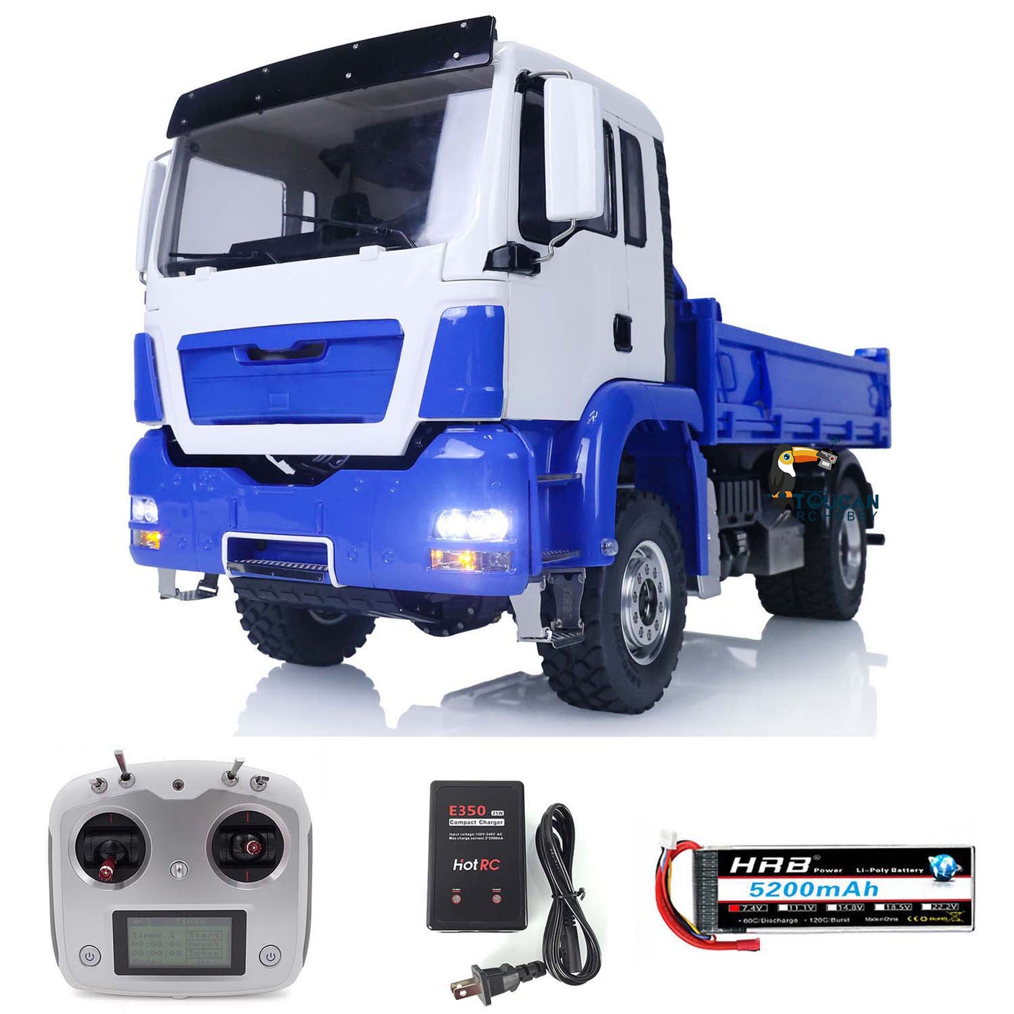 Camion benne LESU 4*4 1/14 à châssis métallique pour TGS RTR