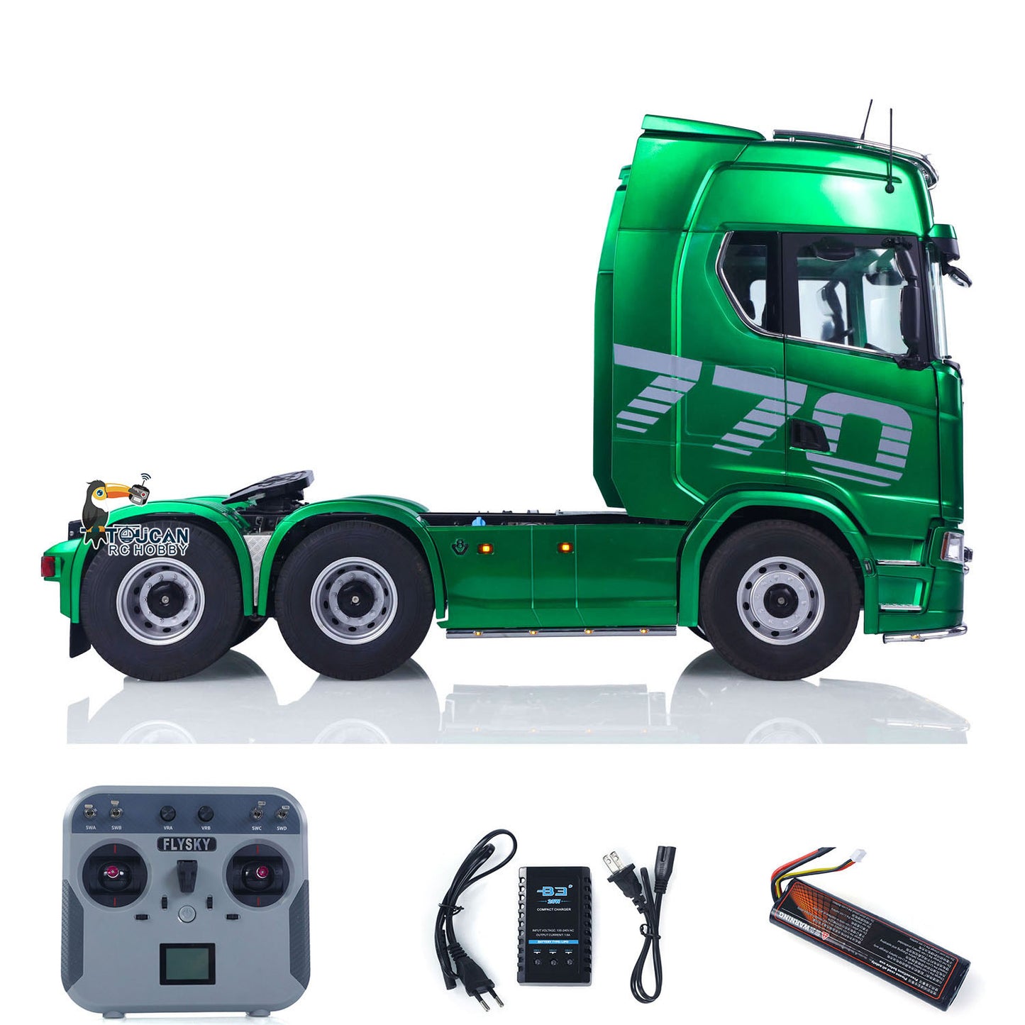 KABOLITE 1/14 770S RC Tractor Truck 6x6 Remote Control Lorry Car 2Speed Gearbox Differential Lock Battery Radio RTR Model