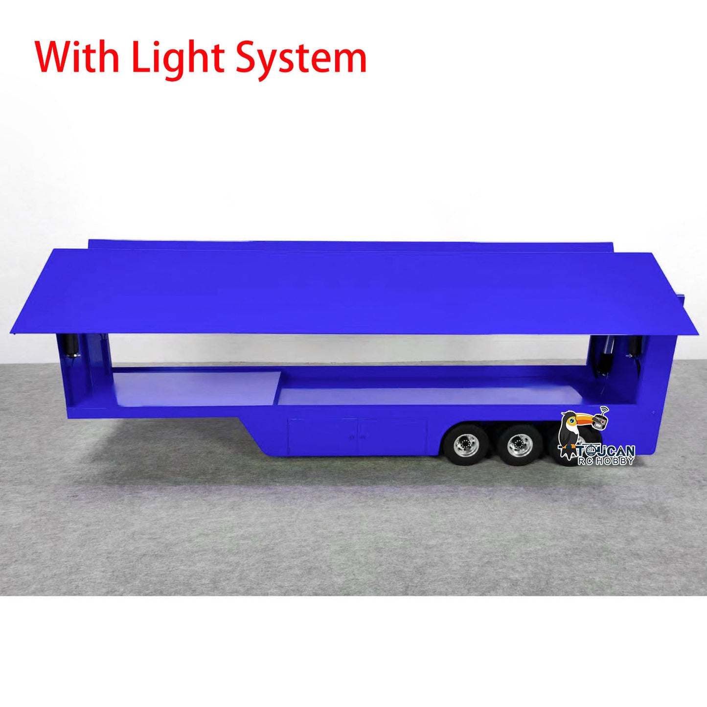 Véhicules de scène mobiles télécommandés 1:14 RC Camion remorque Roadshow avec lumières