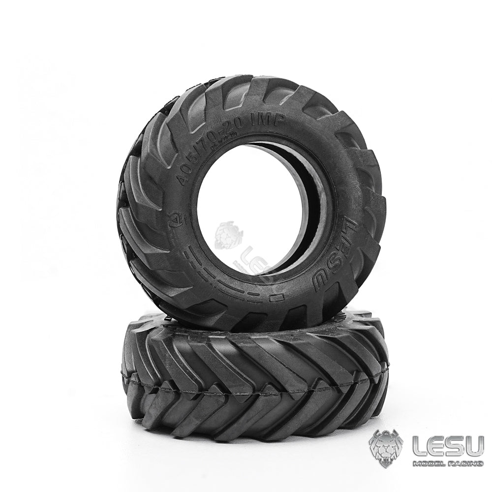1Pair Wheel Metal Hub Rubber Tire for LESU AOUE MCL8 AT1050 6MDX DIY 1/14 RC Hydraulic Loader Radio Control Dump Truck Model Car