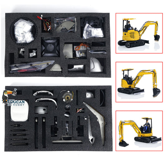 IN STOCK LESU 1/14 Mini RC Hydraulic Excavator PC30 Metal Radio Controlled Digger Model with 6CH Reversing Valves