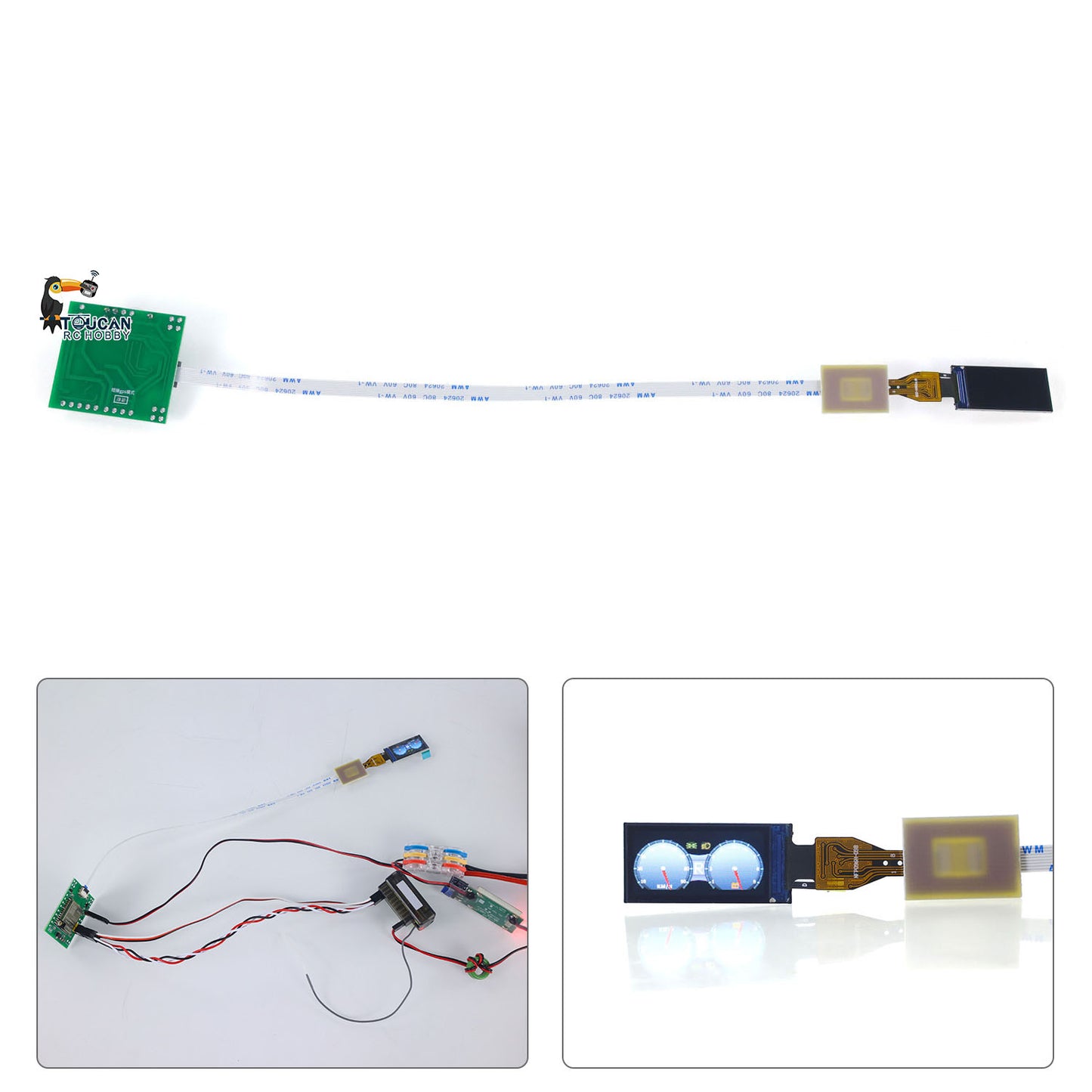 Integrated LCD Instrument Cluster Display for DIY Scale RC Tractor Truck Hydraulic Dumper Crawler Car Off Road Vehicles Model