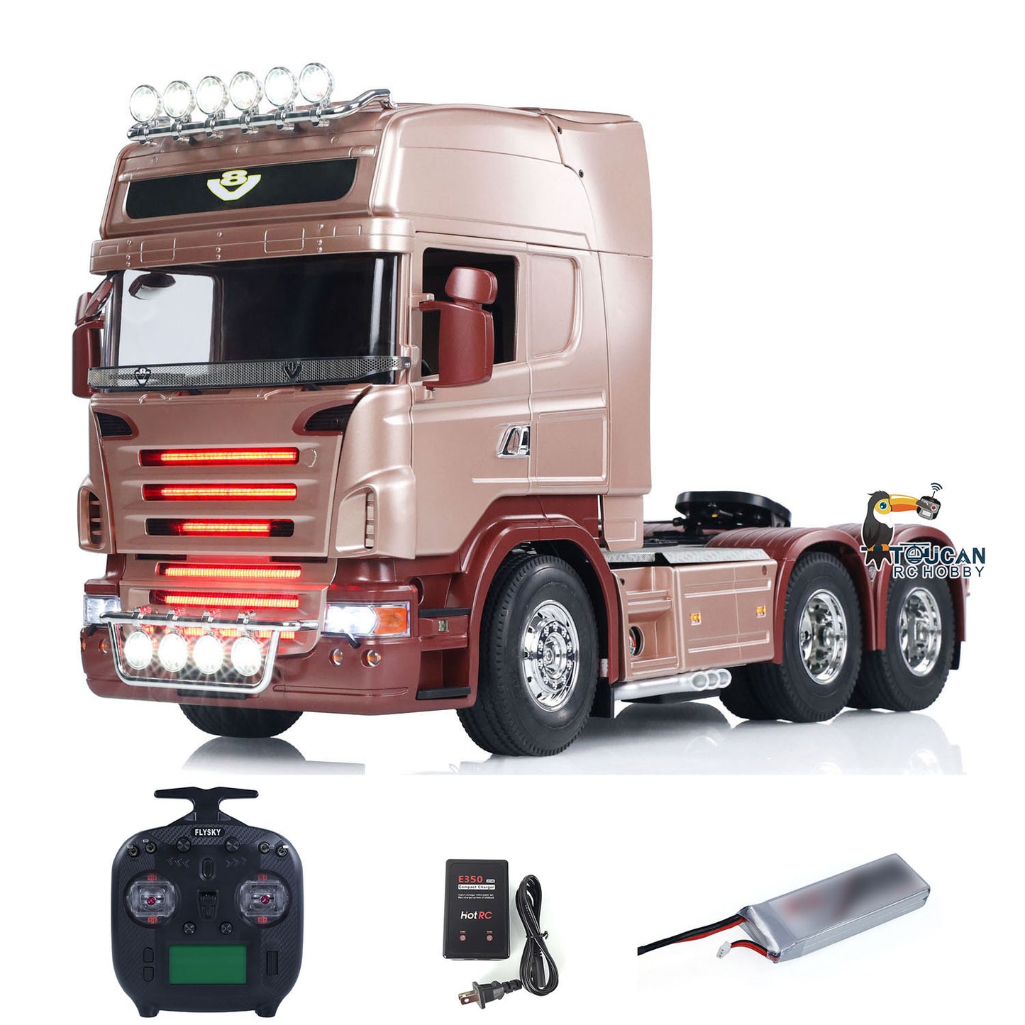 Tracteur RC à 3 essieux R620 6*4 1/14 RC Camion à télécommande DIY Camion Voiture RTR Radio ESC