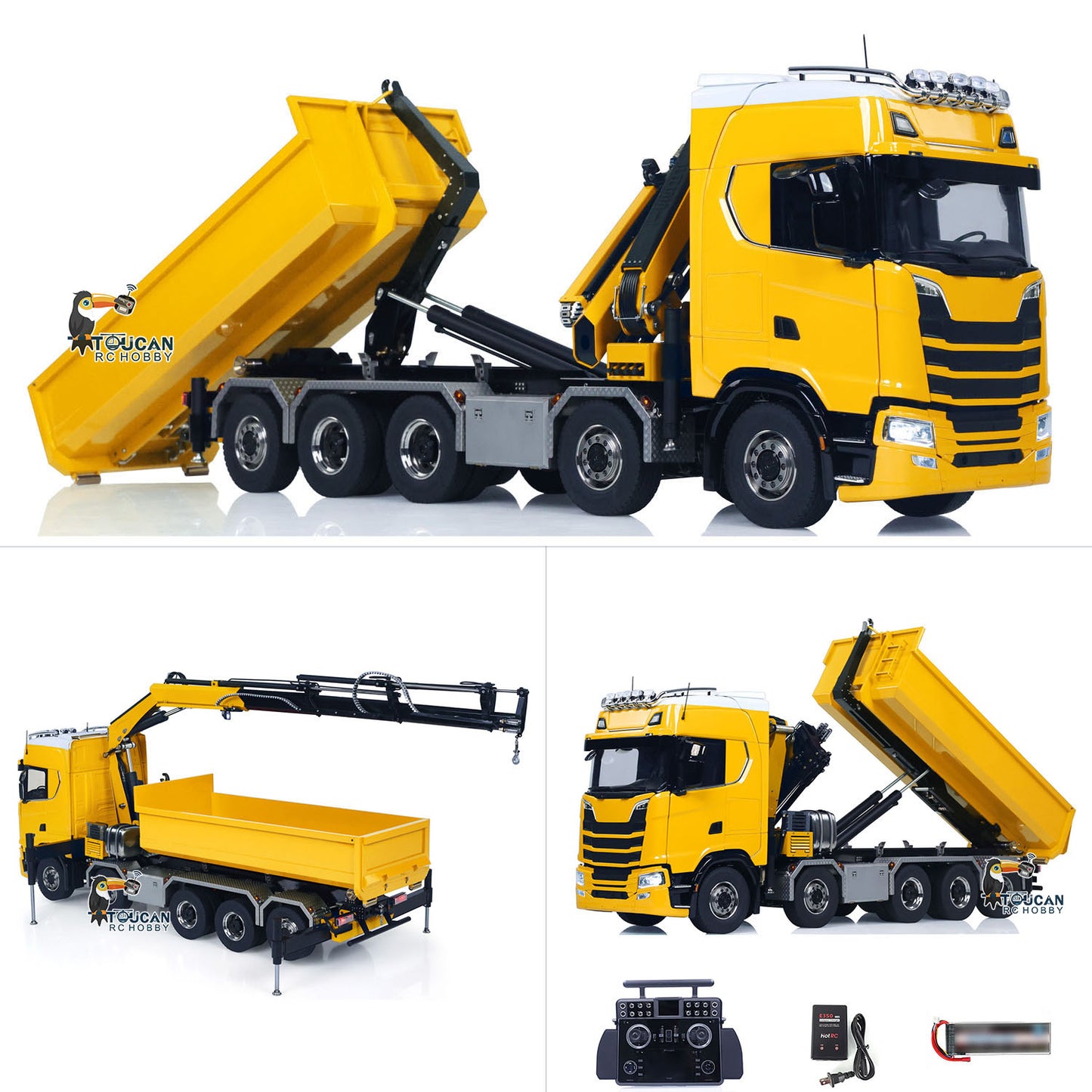 SA770S 1/14 RC Hydraulic Crane Dump Truck 10X10 Radio Controlled Full Dumper Car