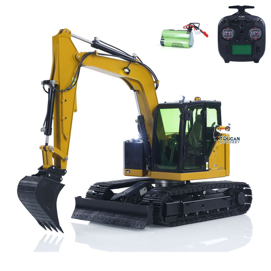 US STOCK Metal 1/14 RC Hydraulic Excavator C308 Radio Controlled Digger Construction Vehicle RTR Model Flysky ST8 Radio Battery