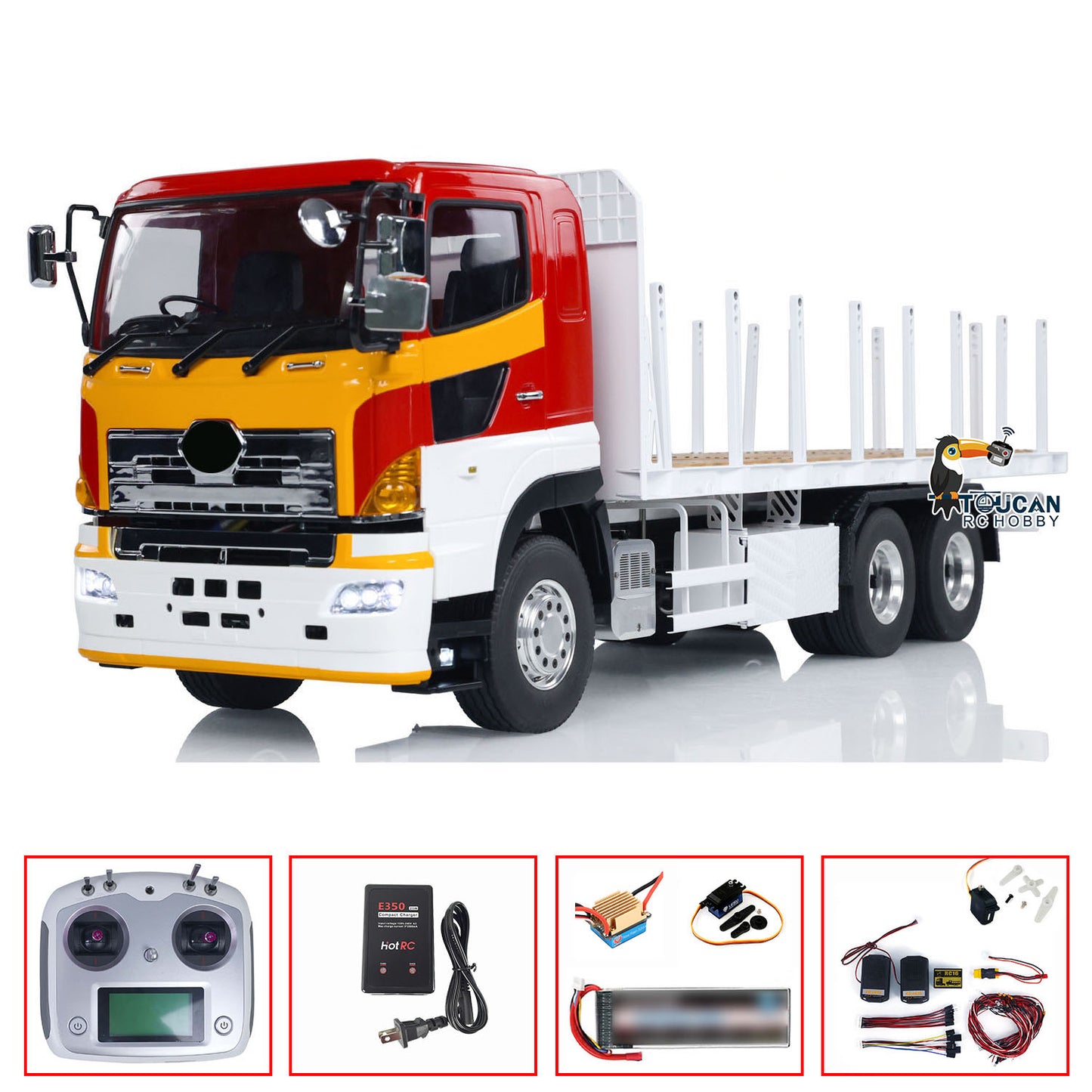 LESU 6x4 1/14 RC Timber Truck RTR Flatbed Lorry Trailer Car