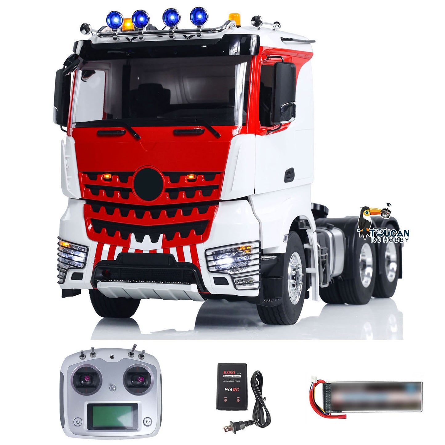 LESU 6x6 RC Tracteur Camion 1/14 RC Voiture Peinte Assemblée Fumée