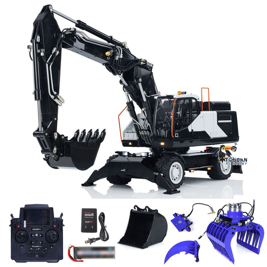 Second Hand Canada Stock EC380 1/14 RC Hydraulic Excavator Wheeled 3-arm Remote Control Diggers Model