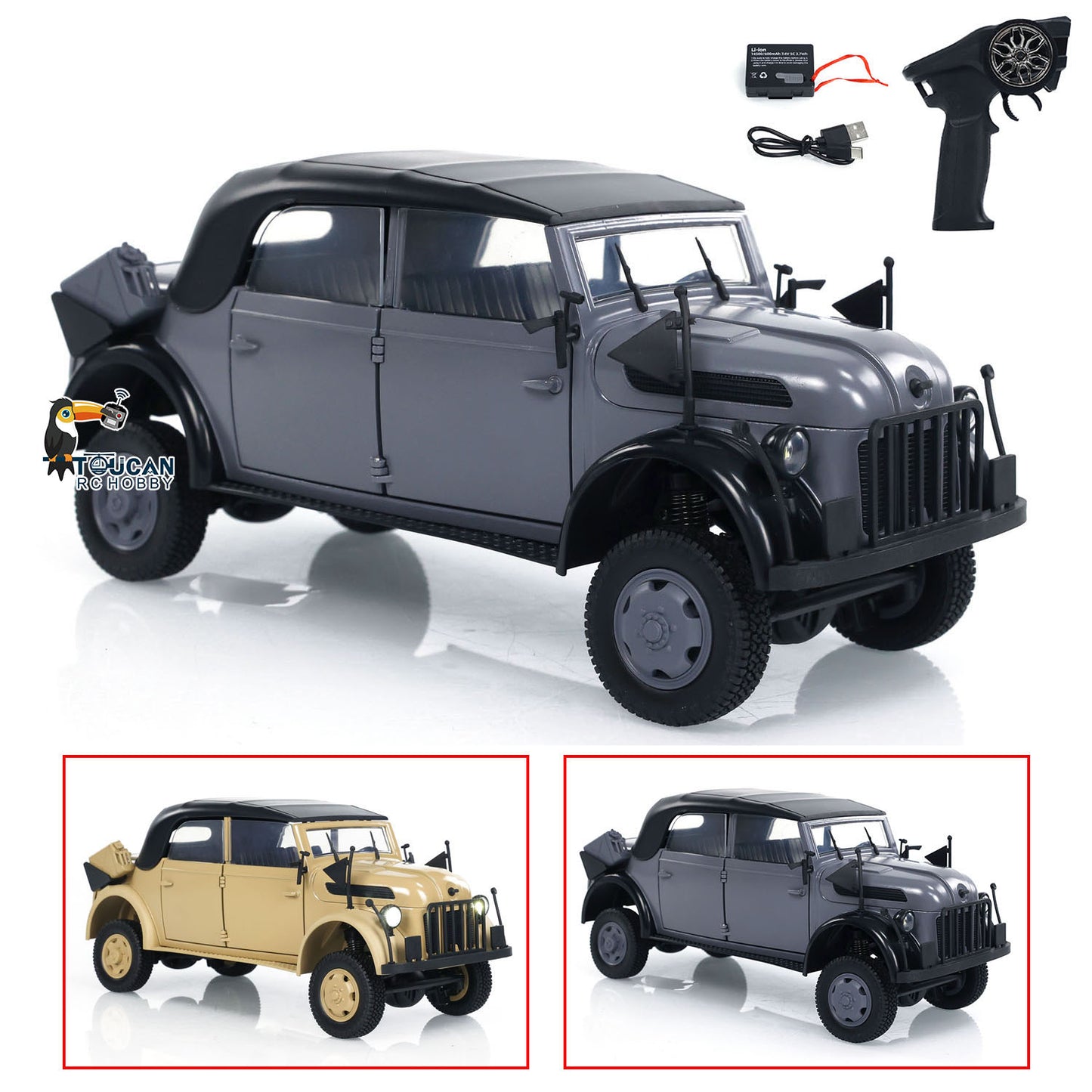 IN STOCK HG 1/18 RC Off-road Vehicles 4x4 Remote Control Command Vehicle Smoke Unit Sound