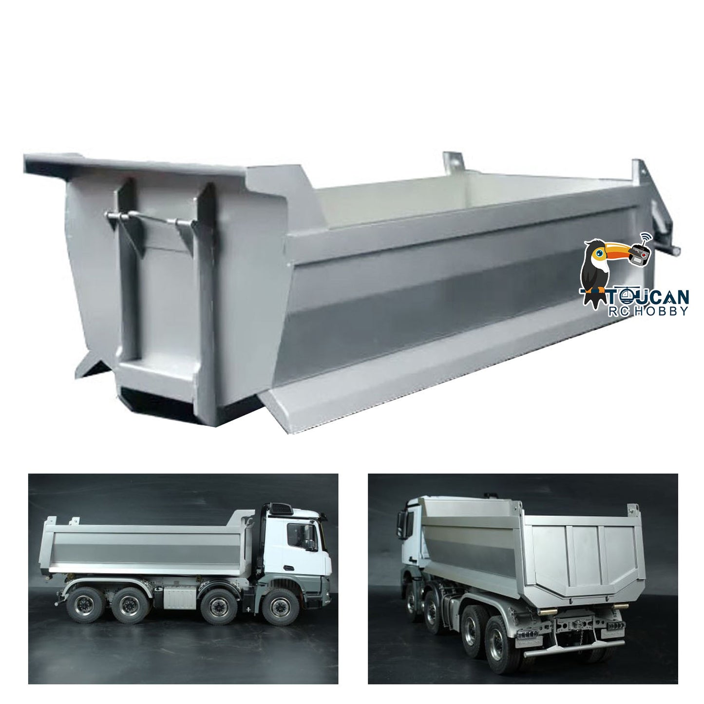 Metal U-shaped High Bucket for 1/14 10x10 8x8 RC Roll On/Off Hydraulic Dumper Truck
