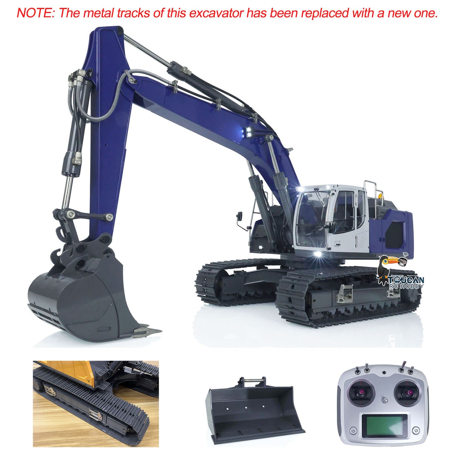 EN STOCK XDRC 945 Pelle sur chenilles hydraulique RC PNP en métal 1/14