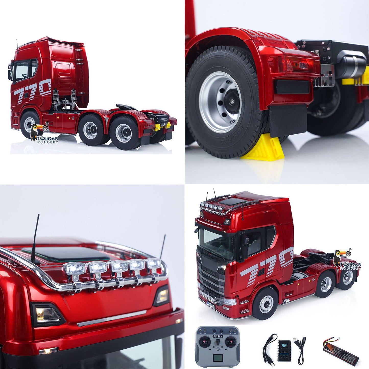 US STOCK KABOLITE 1/14 770S 100 RC Tractor Truck 6x6 Remote Control Lorry Car 2Speed Gearbox Differential Lock Battery Radio RTR Model