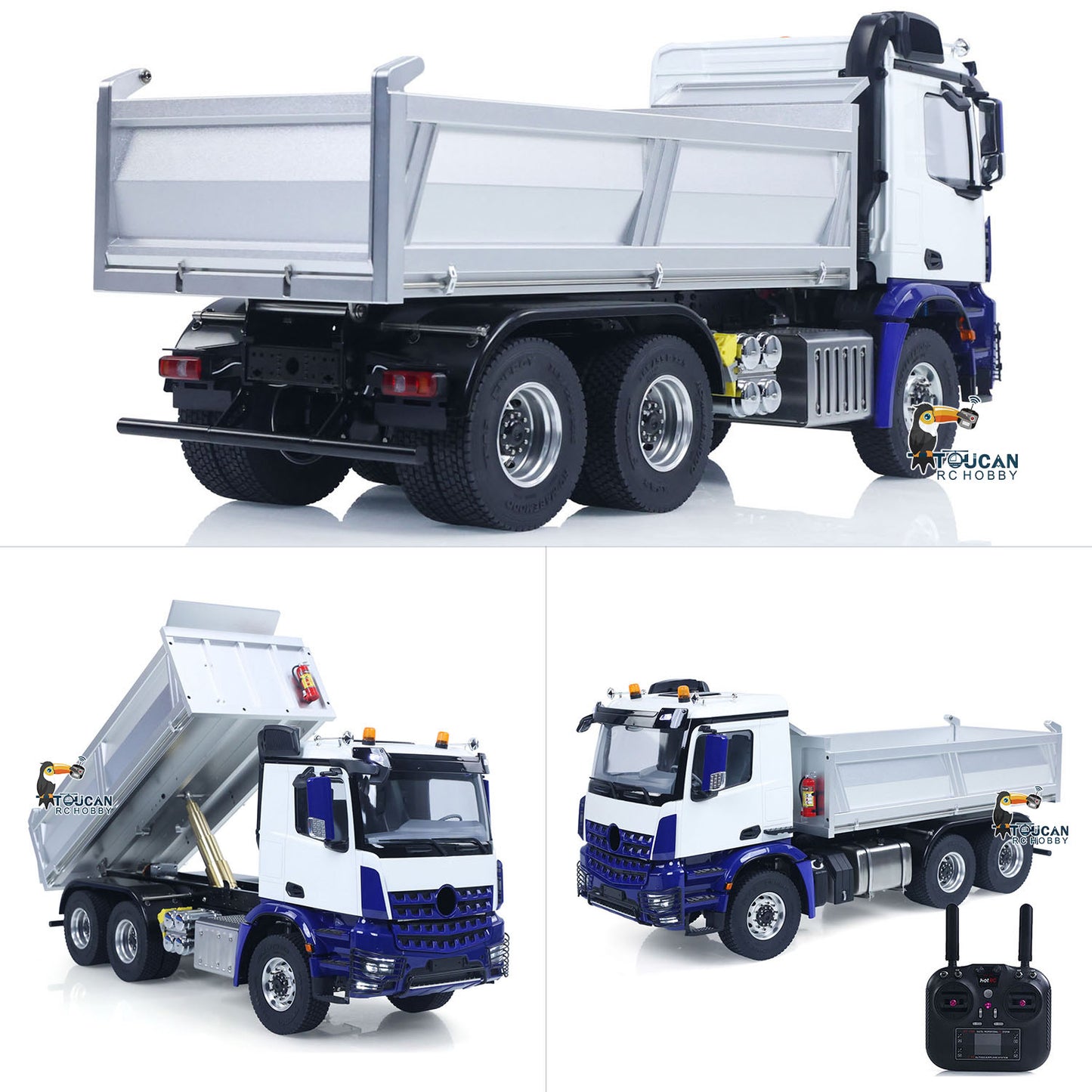 IN STOCK 6x6 Metal Chassis Gearbox 1/14 RC Hydraulic Dump Truck 3348 Radio Controlled Tipper Differential Axle Light Sound HotRC Radio RTR or PNP