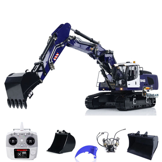 MTM 1/14 946-3 RC 3 Arme lackiert montiert Metall Hydraulische ARTR Raupenbagger Bagger mit Aufreißer Greifer kippbare Schaufel