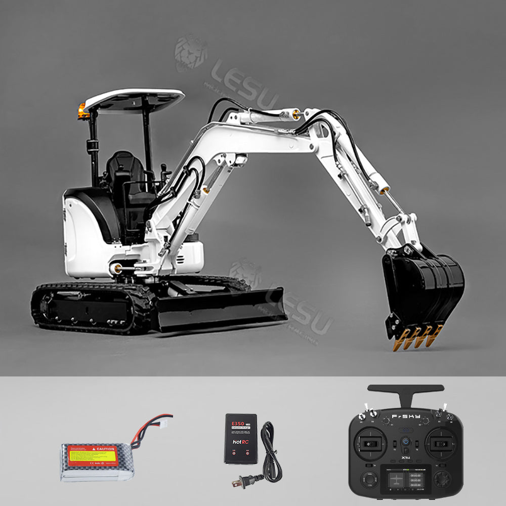 LESU 1/14 RC Hydraulic Excavator PC30 Mini Machine Toys Light Pump Metal Radio Controlled Digger Model 6CH Plunger-type Valve