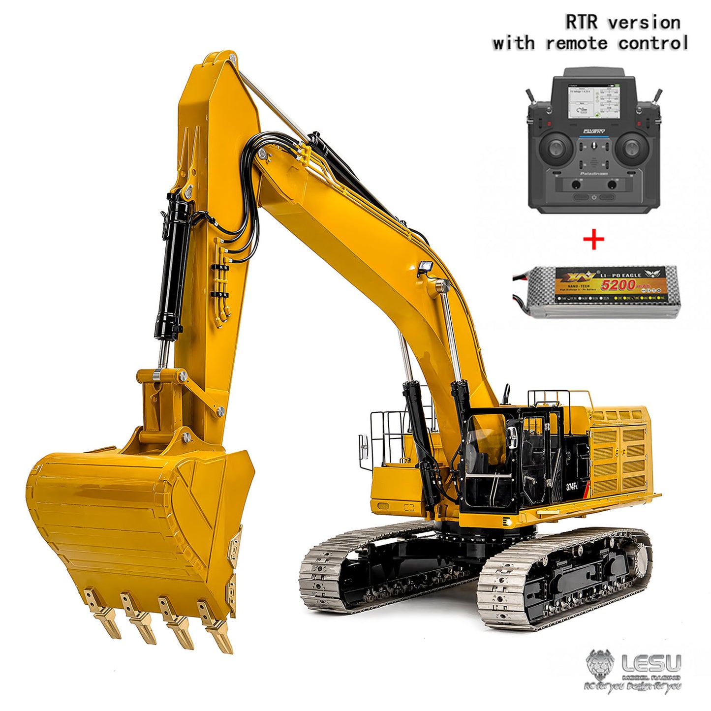 LESU 1/14 Hydraulic RC Excavator C374F Digger Heavy Machine RTR Construction Car PL18EV LITE Battery