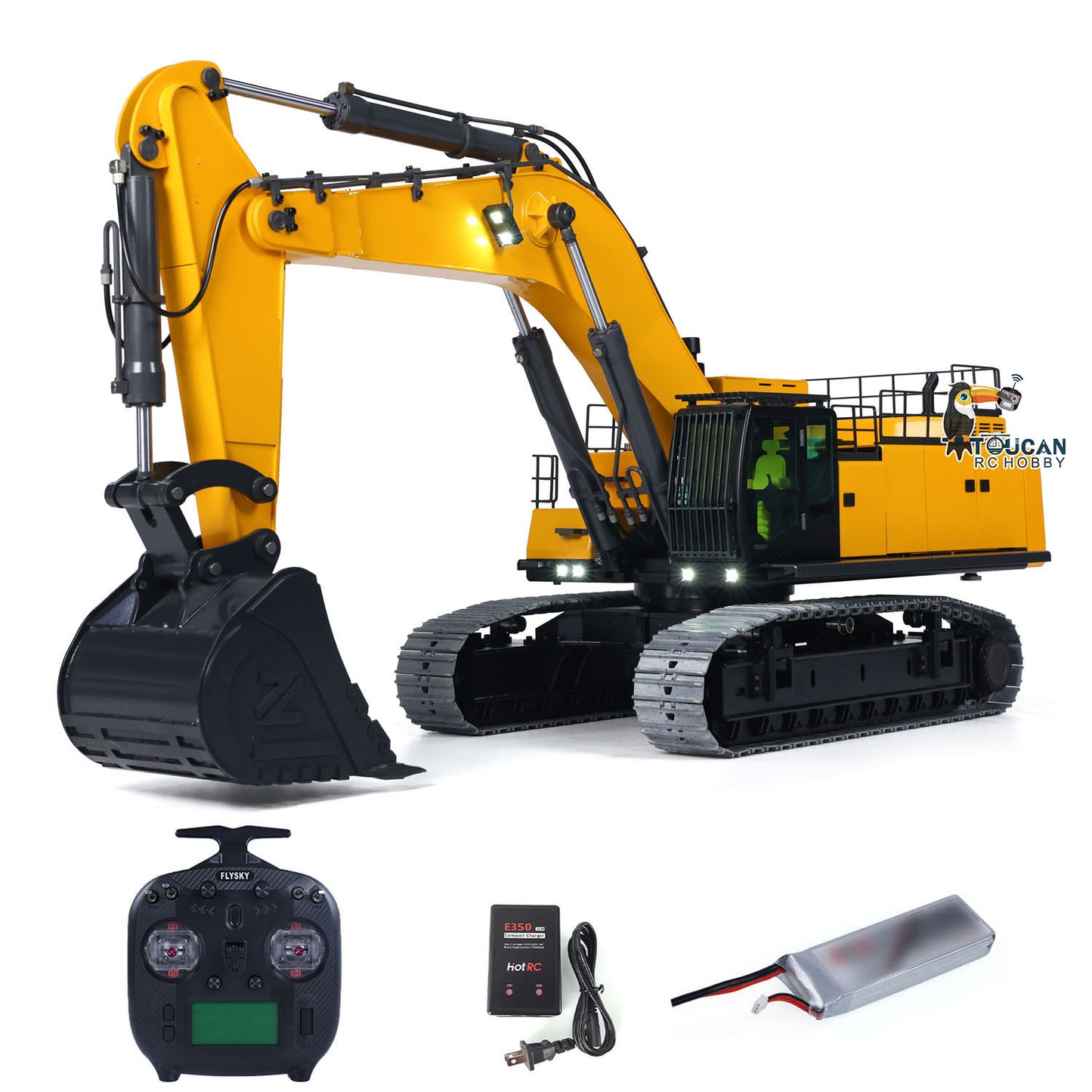 US STOCK ZOOMLION ZE960G 1/12 Metal RC Hydraulic Excavator Double Pump RTR Heavy Digger Emulated Engineering Vehicle Hobby Model