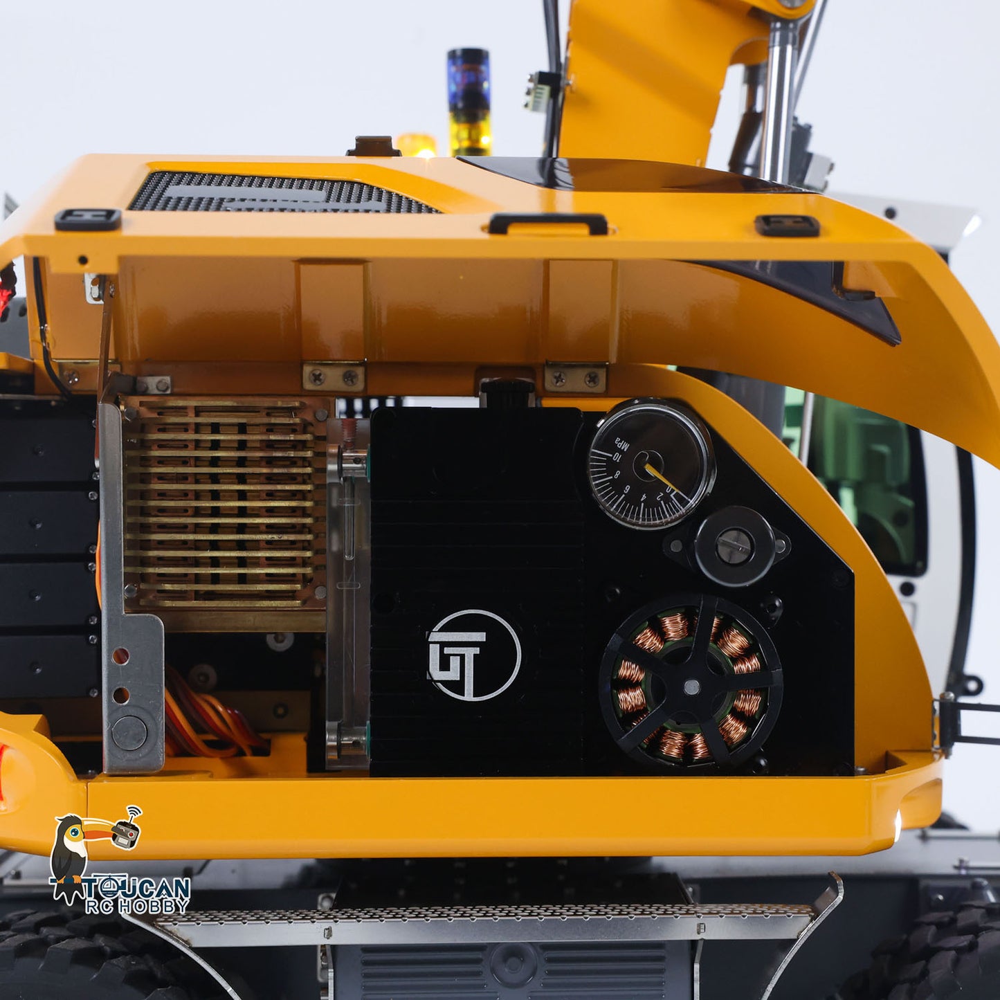 1/14 RC Hydraulic Wheeled Excavator LR914 8-ways Valve RTR Metal Remote Control 4*4 Digger Model Axle Lock Flysky PL18EV Lite