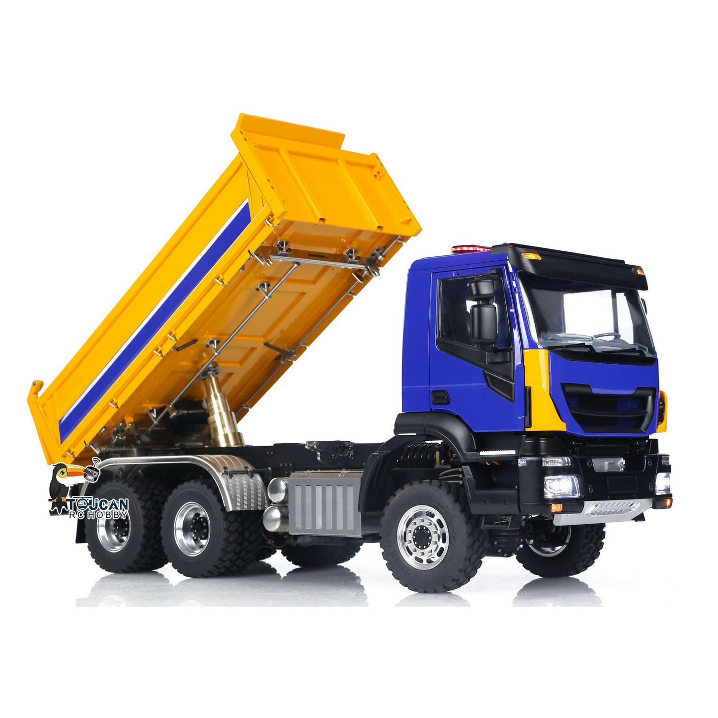 LESU 1/14 RC Hydraulic Dump Truck 3-way Metal 6x6 Radio Control Tipper Car Model