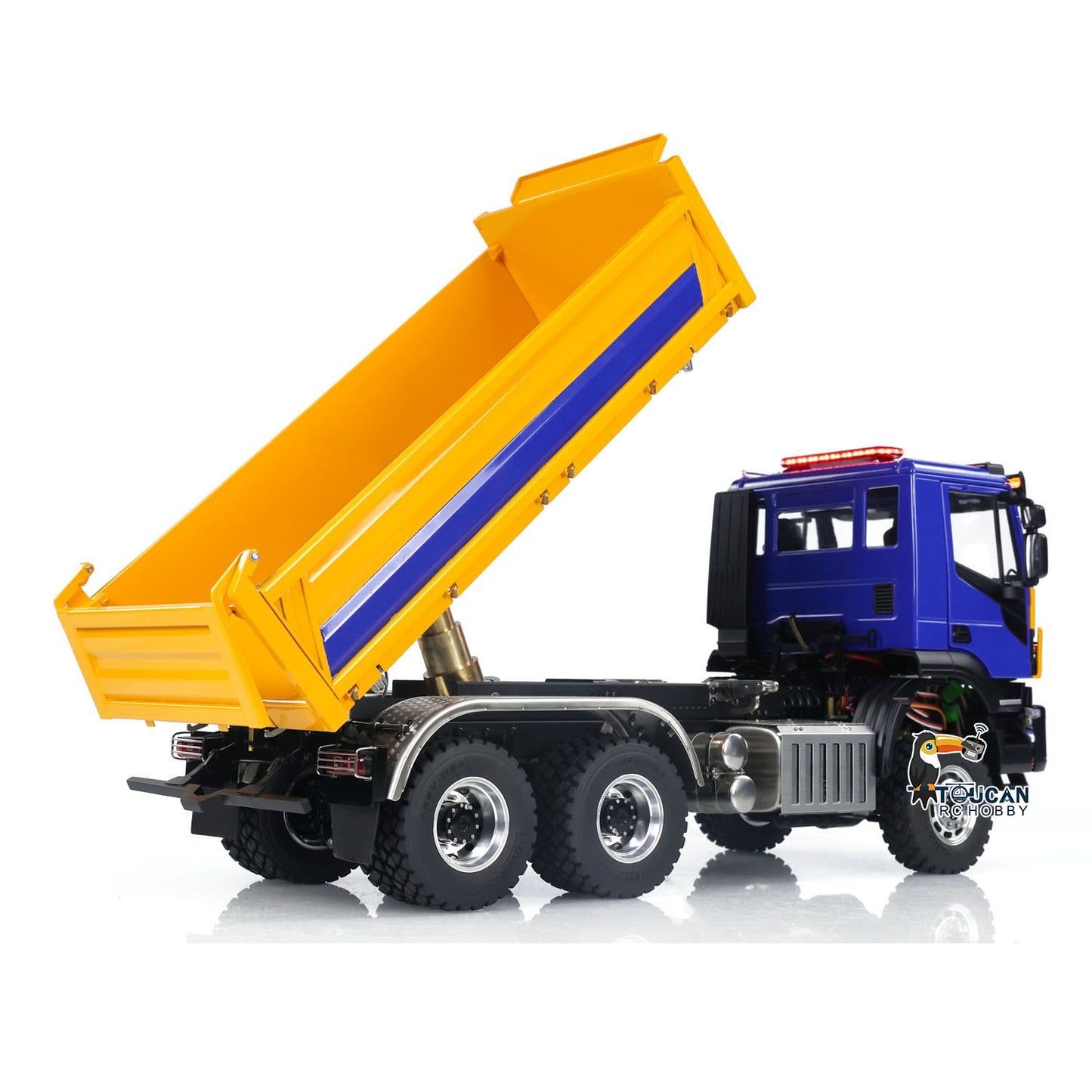 LESU 1/14 RC Camion à benne basculante hydraulique 3 voies Métal 6x6 Radio Control Tipper Car Model
