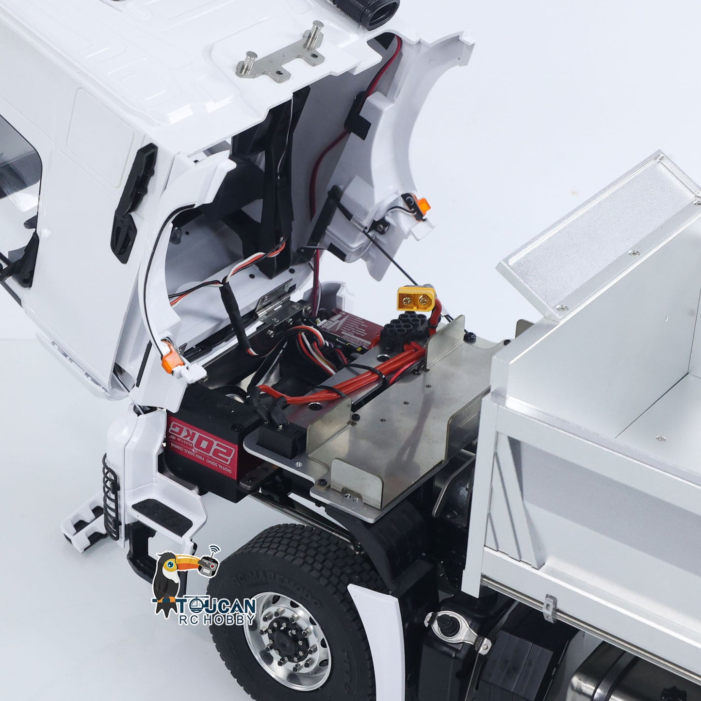 US STOCK 3348 Metal Chassis 1/14 RC Hydraulic Dumper 2Speed Gearbox Radio Controlled Tipper Model Car Differential Axle Light Sound Radio