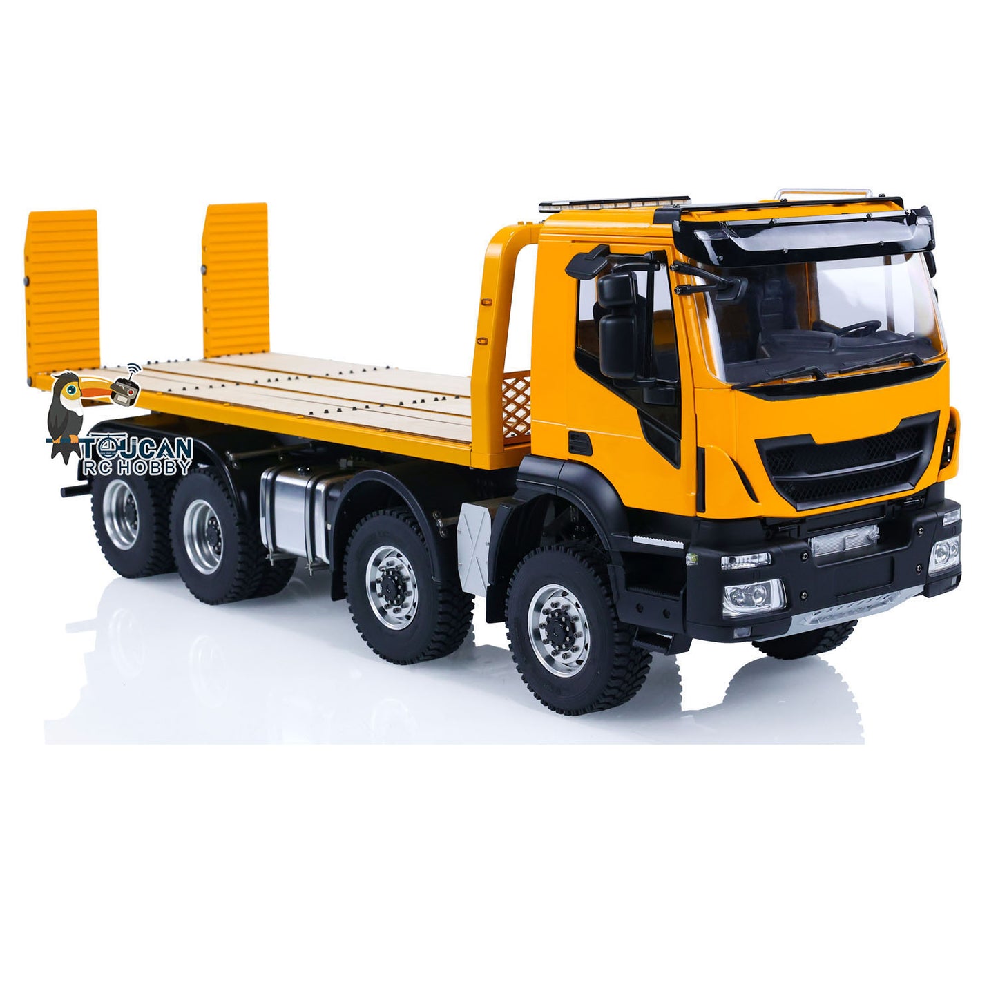 1/14 8X8 RC Hydraulic Wrecker Truck 2Speed Remote Control Road Rescue Vehicle CNC Axle Differential Locks Light System Battery