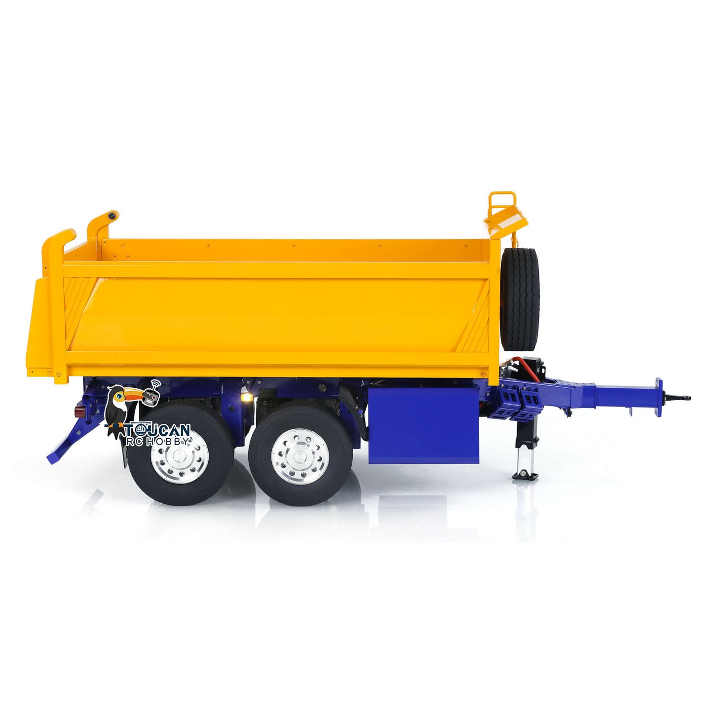 LESU Metal 1/14 Remorques hydrauliques RC à 2 essieux Remorque complète auto-basculante électrique