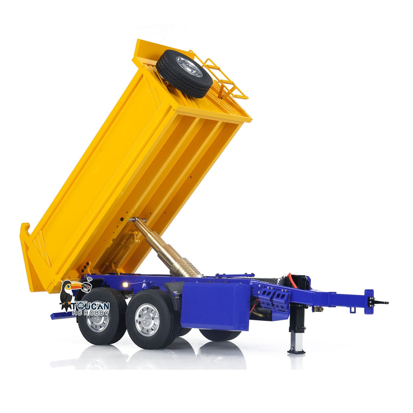 LESU Metal 1/14 Remorques hydrauliques RC à 2 essieux Remorque complète auto-basculante électrique