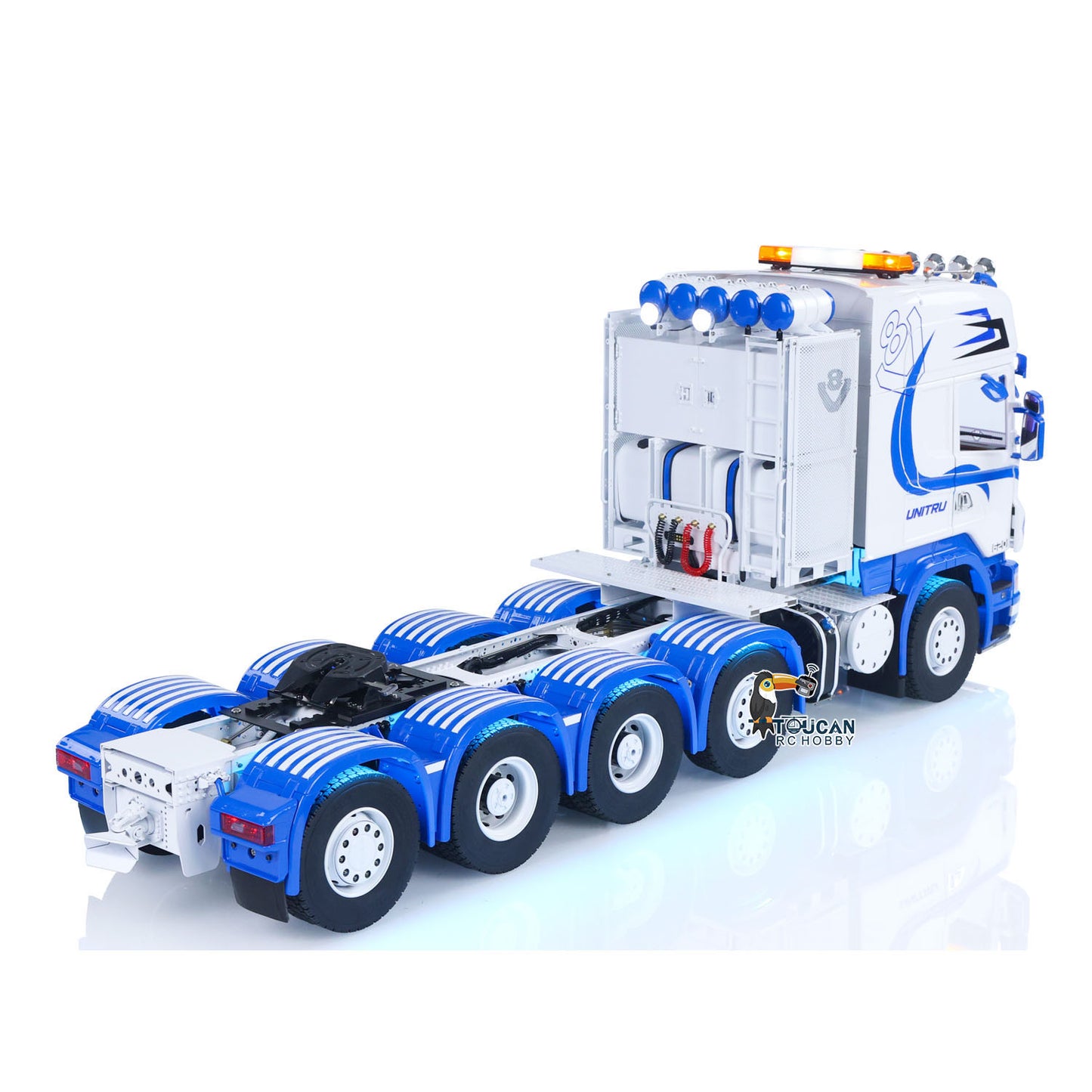 Unitru 04 10x10 Metal Chassis SC 3Speed 1/14 RC Tractor Truck RTR Smoke Light Sound ST8 Radio Battery