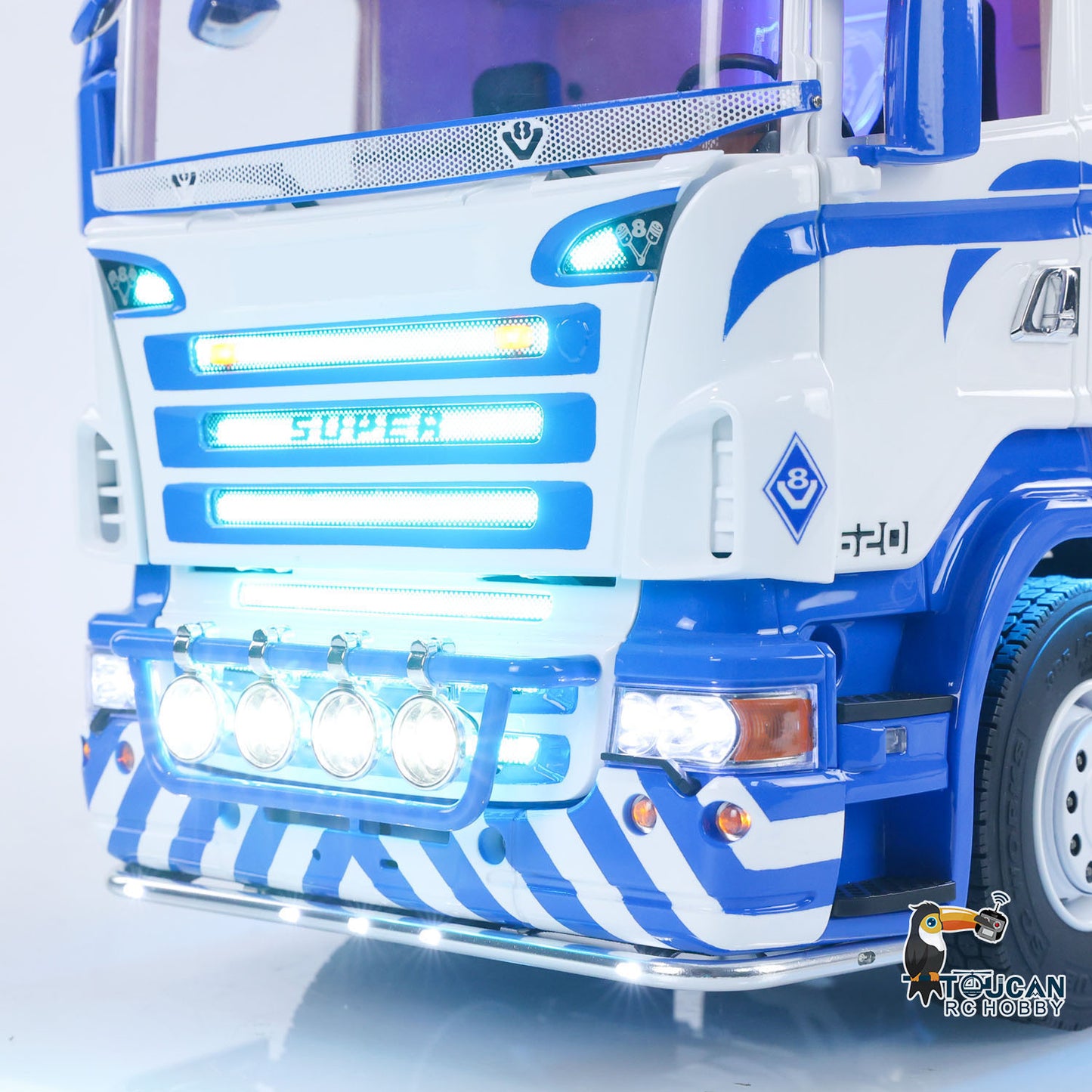 Unitru 04 10x10 Metal Chassis SC 3Speed 1/14 RC Tractor Truck RTR Smoke Light Sound ST8 Radio Battery