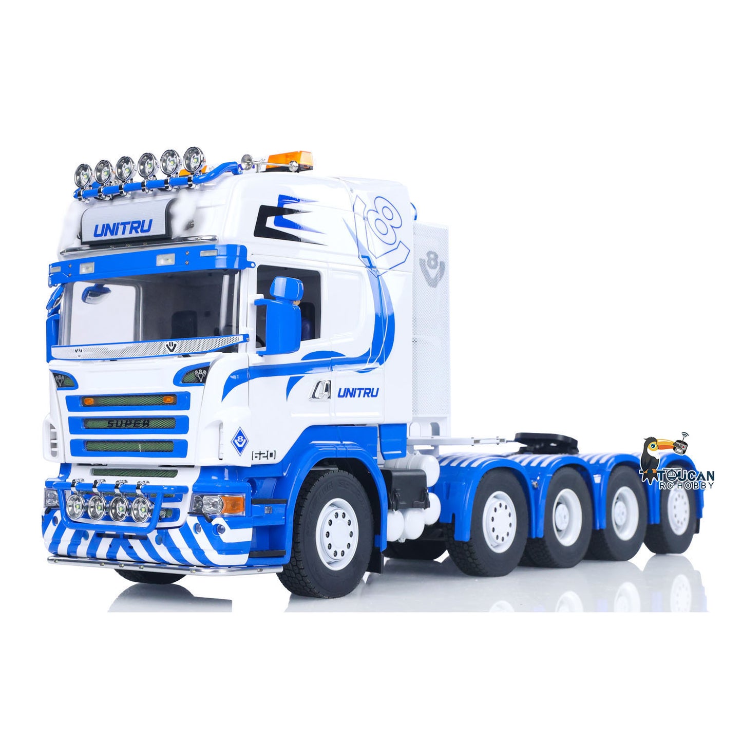 Unitru 04 10x10 Metal Chassis SC 3Speed 1/14 RC Tractor Truck RTR Smoke Light Sound ST8 Radio Battery