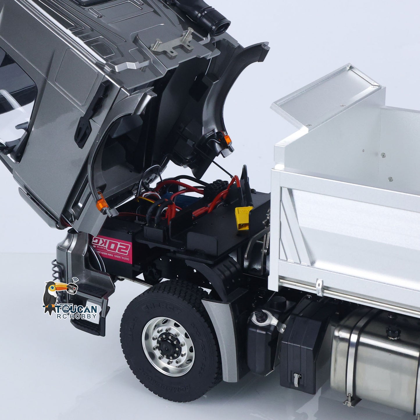 6x6 1/14 RC Hydraulic Dump Truck 3348 2025 Tipper Metal Axles Gearbox Suspension Bucket Oil Tank Light Sound