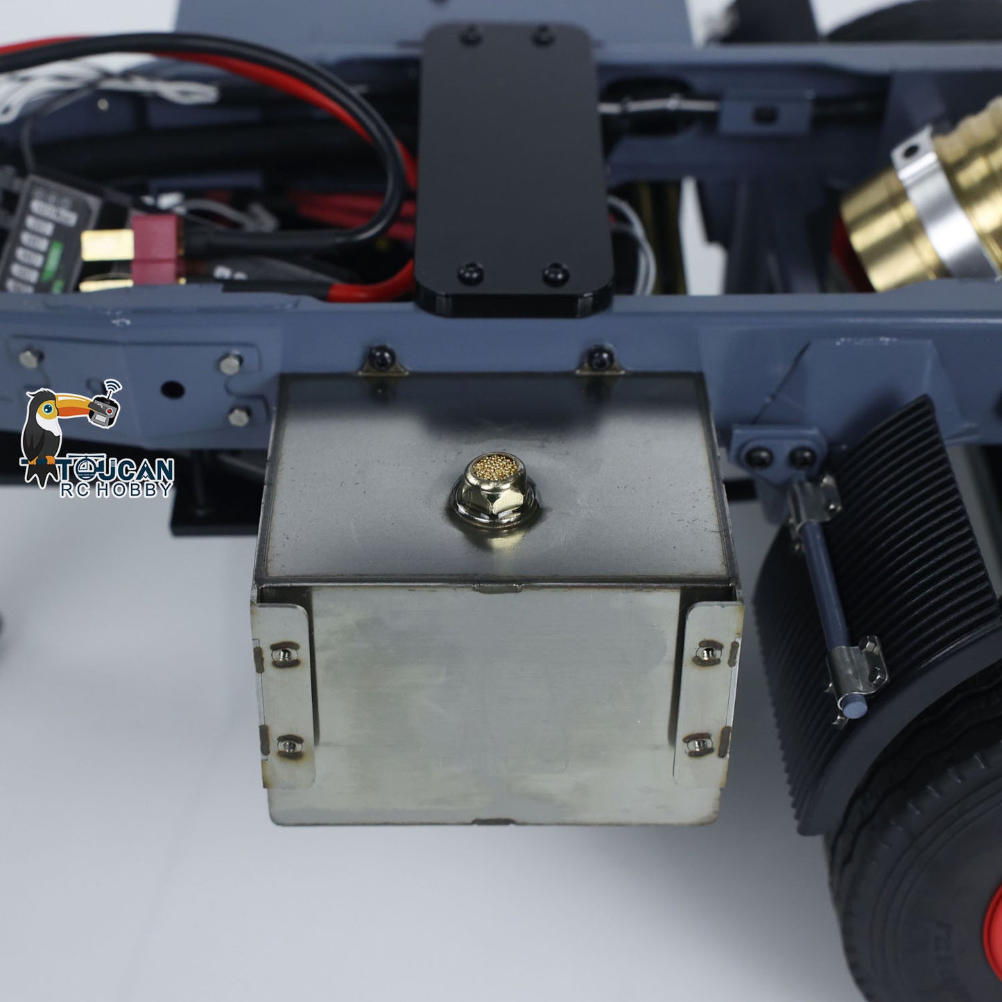 LESU 1/14 2 Axles RC Metal Trailer Remote Control Hydraulic Dump Trailer for Tractor Truck Dumper Radio Controlled Lorry Model