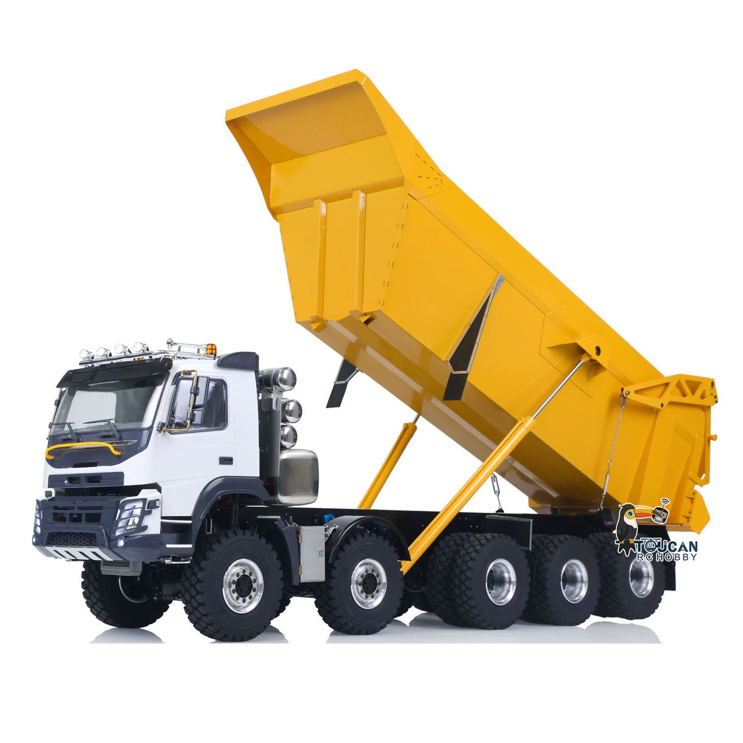 JDM 219 1/14 Metal RC Hydraulic Dumper Truck 10X10 10X6 Tipper 3Speed Axles Transfer Case Differential Locks
