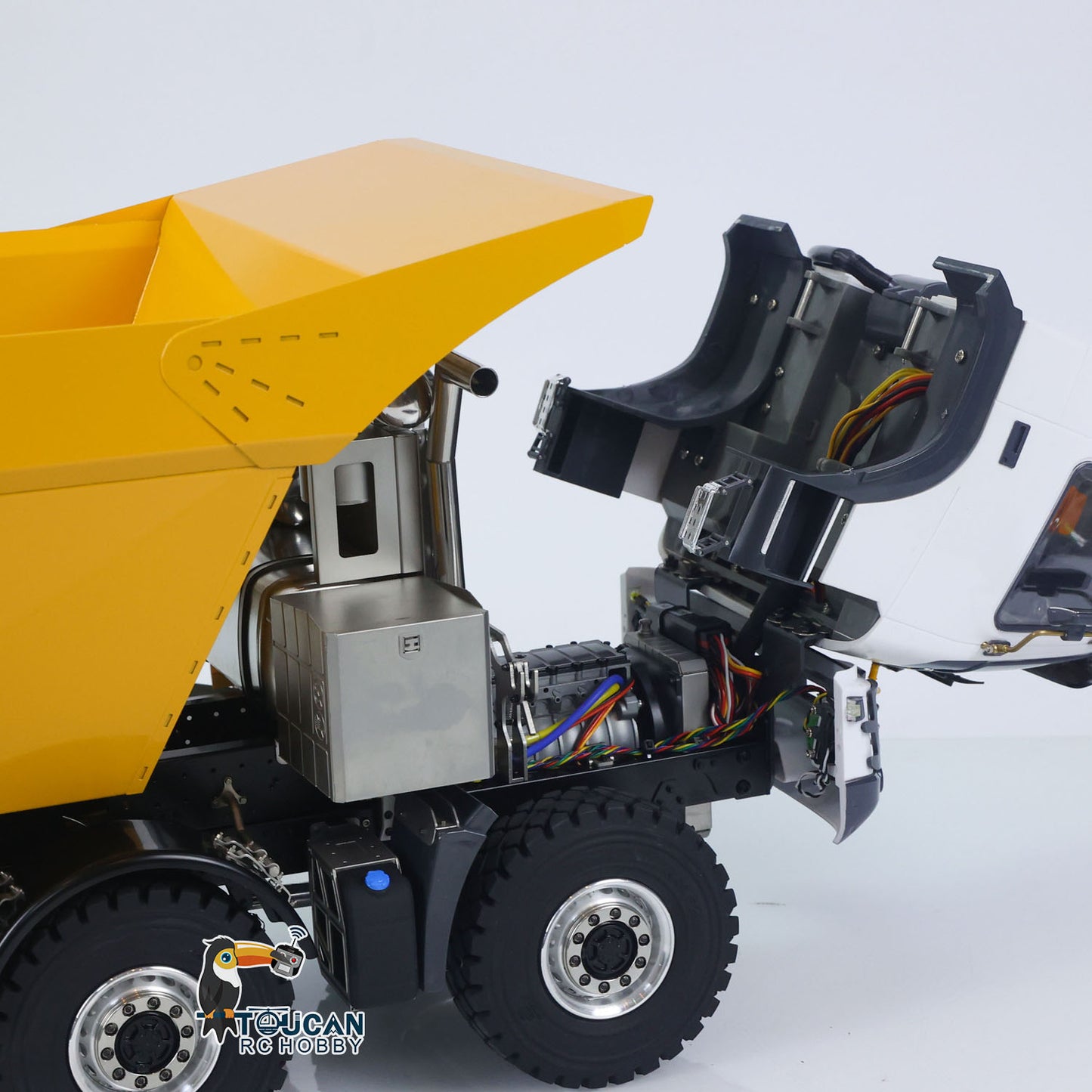 JDM 219 1/14 Metal RC Hydraulic Dumper Truck 10X10 10X6 Tipper 3Speed Axles Transfer Case Differential Locks